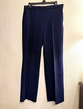 Sag Harbor Women’s Navy Size 10 Solid Stretch Pants Elastic Waist Flat Front